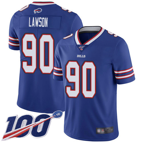 Men Buffalo Bills #90 Shaq Lawson Royal Blue Team Color Vapor Untouchable Limited Player 100th Season NFL Jersey